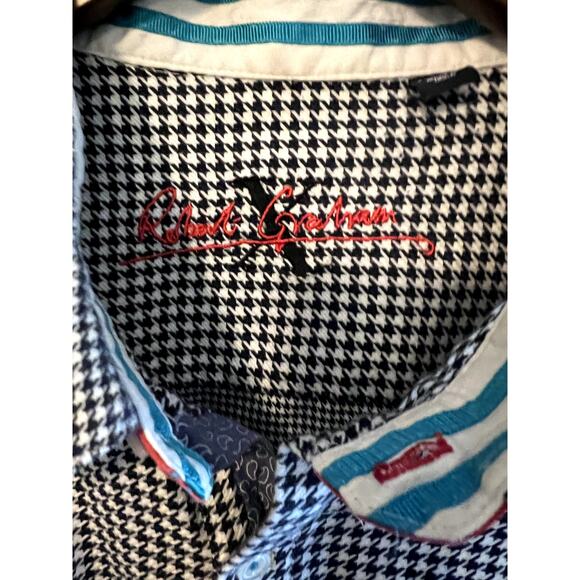 Robert Graham Button Down Shirt Checkers sz 3XL Stripped Men Collared cuff Tall - Picture 3 of 16